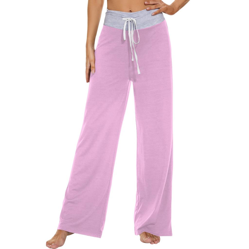 Женские модные повседневные удобные пижамные брюки с принтом и широкими штанинами на шнурке
