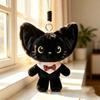 Ribbon Bow Plush Cat Keychain Soft Velvet Big Ears Cat Charm Couple Bag Accessory  School Girls