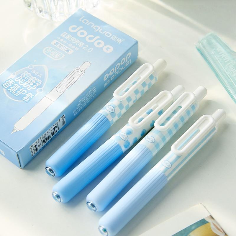 Набор из 4 карманных гелевых ручек 0,5 мм, шариковые, с плавными черными чернилами для письма в офисе и школе