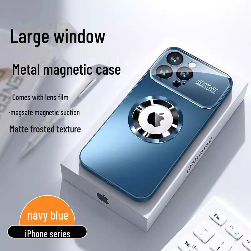 Магнитный матовый защитный чехол для iPhone 15, 14 и 13 Pro Max — защита от падений, большой дизайн с окном