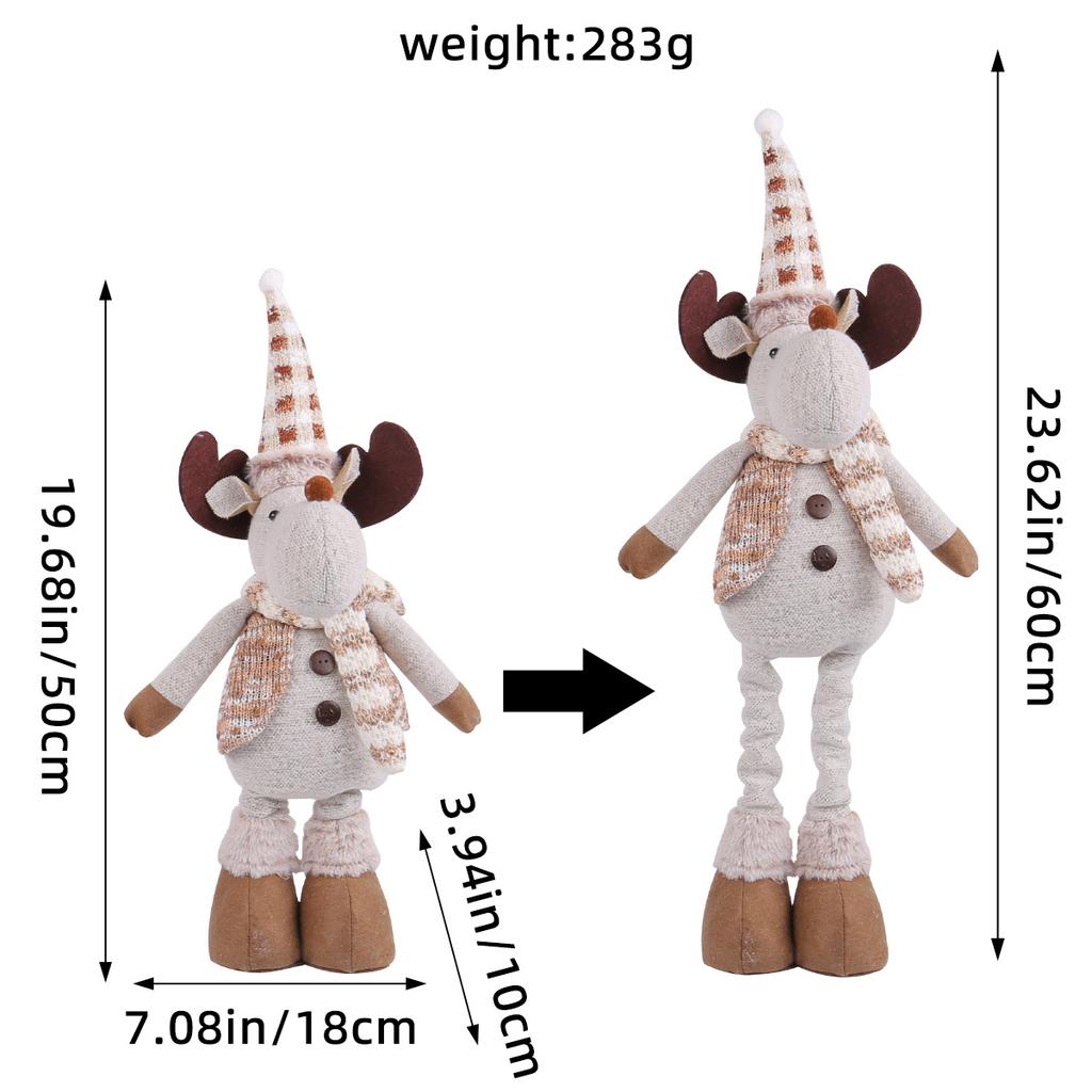 A Variety of Christmas Standing Telescopic Doll Hotel Window Christmas Snowman Elk Doll Decorative Ornaments