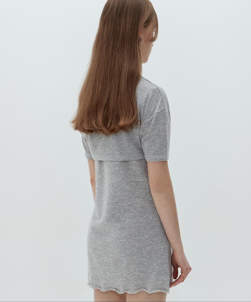 Match Glove Bolero Set Dress (Gray)