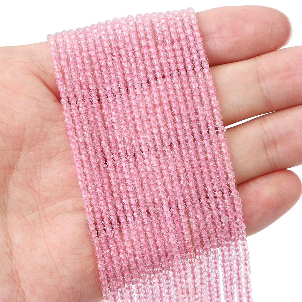 36cm Mini Glass Loose Beads Plated Color Faceted Beads For Jewelry Making DIY Necklace Bracelet Earring