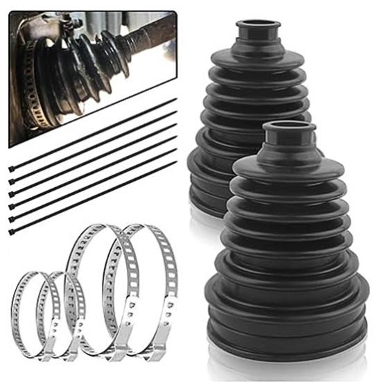 2 шт. Комплект пыльников ШРУСа с 4 хомутами из нержавеющей стали, 6 кабельными стяжками, силиконовый водонепроницаемый пылезащитный комплект для ремонта пыльников полуоси для универсального автомобиля