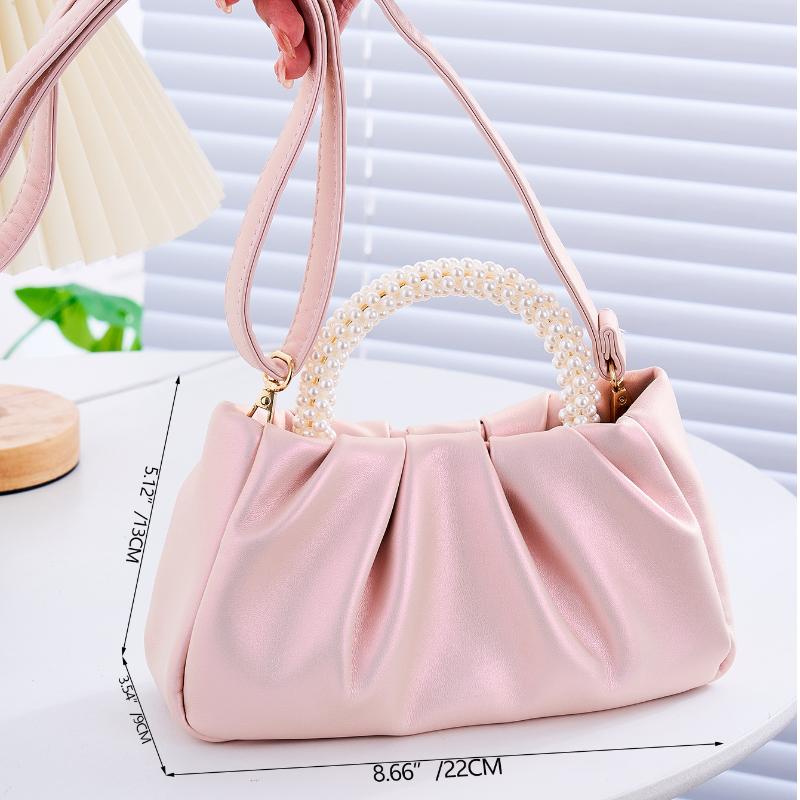 Сумки с верхней ручкой для женщин, новые милые модные сумки для девочек, простые женские плиссированные кожаные сумки через плечо, женские вечерние сумки