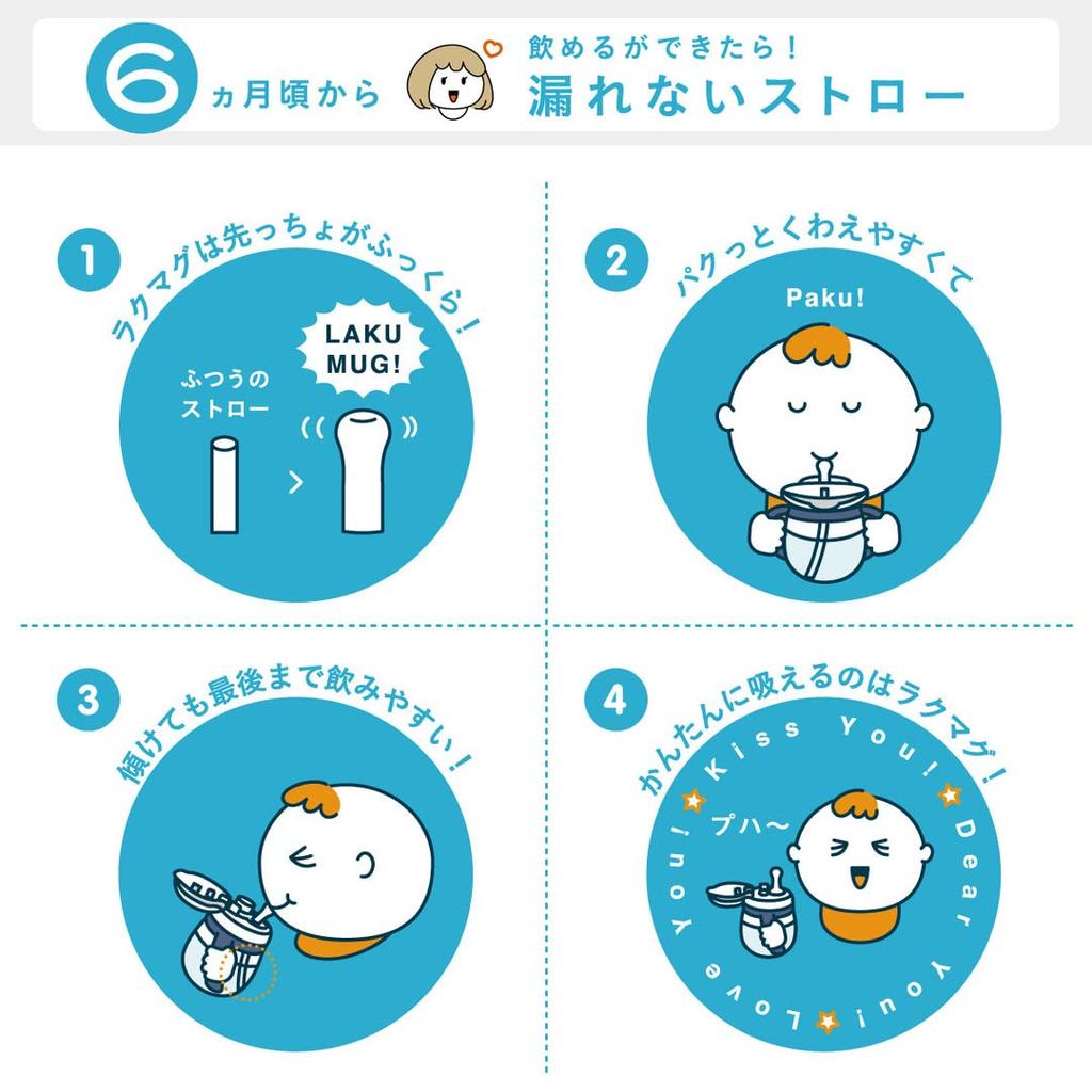 COMBI Rakumug Герметичная поилка-соломинка 240 мл Lion