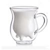 Creative Cow Double Layer Glass Creamer Cup 250ml Lovely Milk Jug Juice Tea Coffee Cup Clear Glass Mug Milk Frother Pitcher