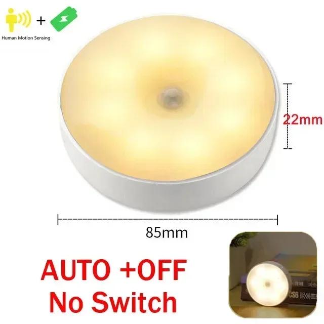 LED Night Lamp With Motion Sensor Rechargeable USB Night Light 2 Colors For Room Kitchen Cabinet Bedside Table Lamp