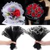 1Pcs Wave Yarn Flower Wrapping Cloth Pearl Lace Gift Packaging Paper for Valentine's Day Wedding