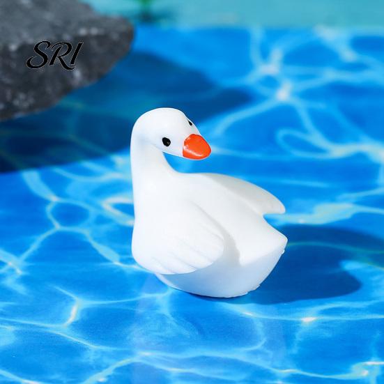 Multi-pose Goose Statue 6 Pcs Mini Figurine Tiny Resin Small Cute Animal Miniature Waterfowl Decor Figures for DIY Crafts Cake Topper Micro Landscape