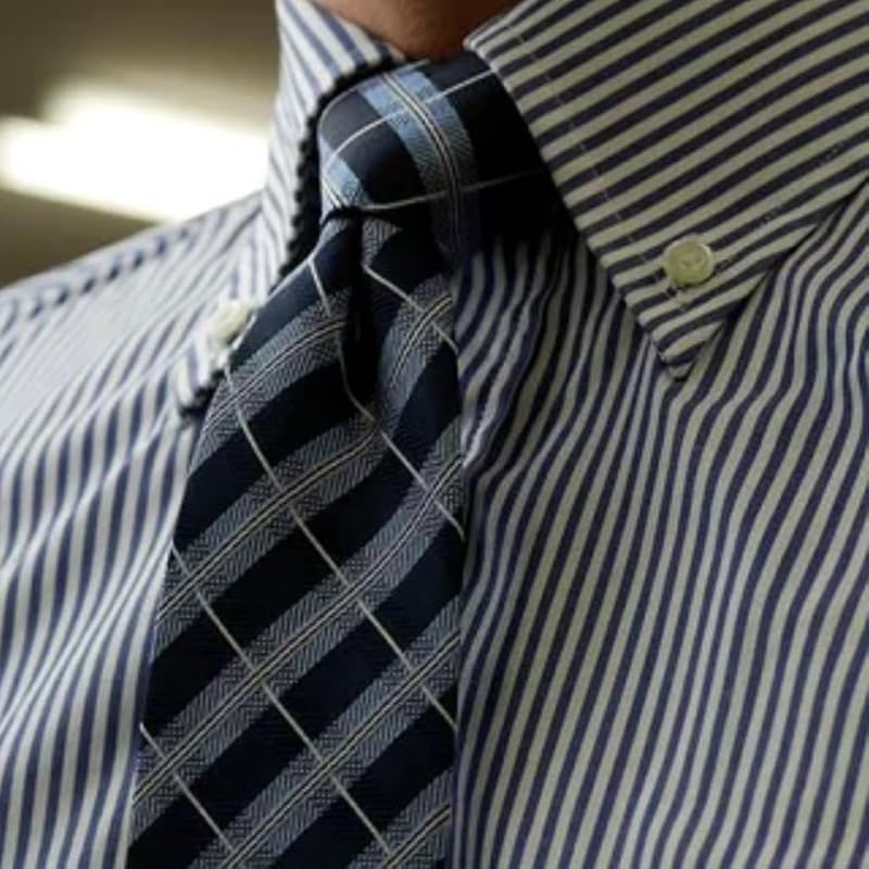 [Michiko London] фирменный галстук-молния с полосатым узором, подарок Модный шелковый галстук-молния, не завязанный, легко устанавливается (МКЗП-34-С серый)