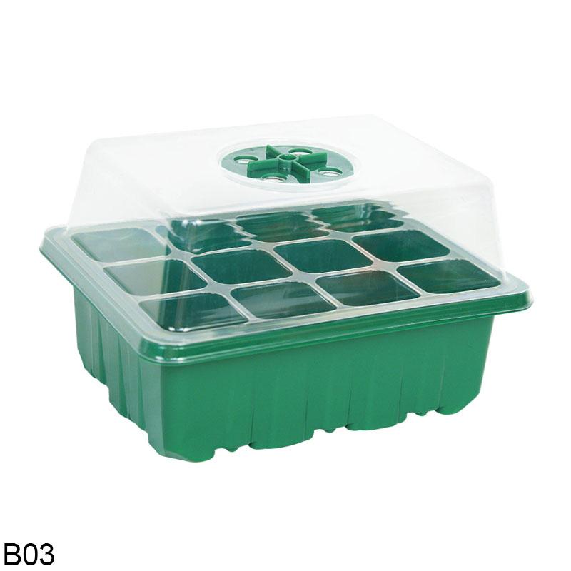12Holes Portable Seedling Box Plastic Seed Germination Transparent Flowerpot Home Indoor Gardening Plant Cultivation Accessories