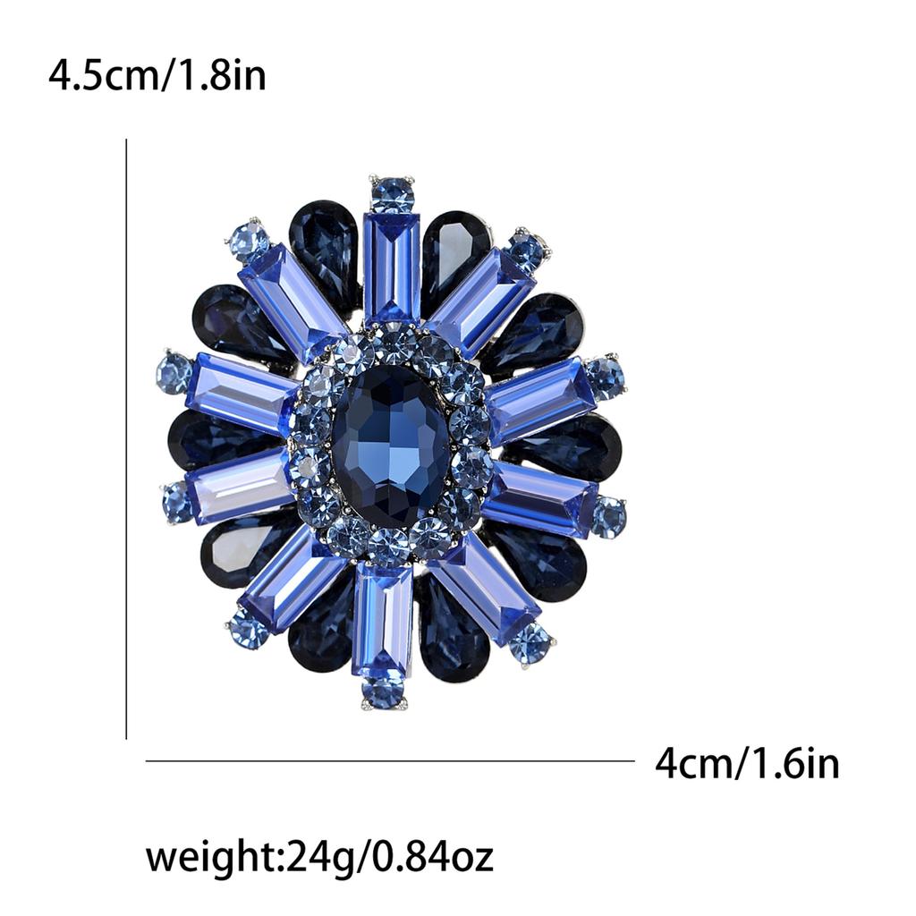 Стильная винтажная брошь в виде цветка из кристаллов, роскошная простая брошь для женского костюма и платья