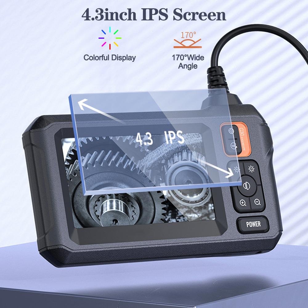 C30 1m/5m Cable 1920*1080P HD Car Diagnostic Tools IP67 Waterproof Industrial Endoscope 4.3inch IPS Screen 8mm Camera 20000mAh