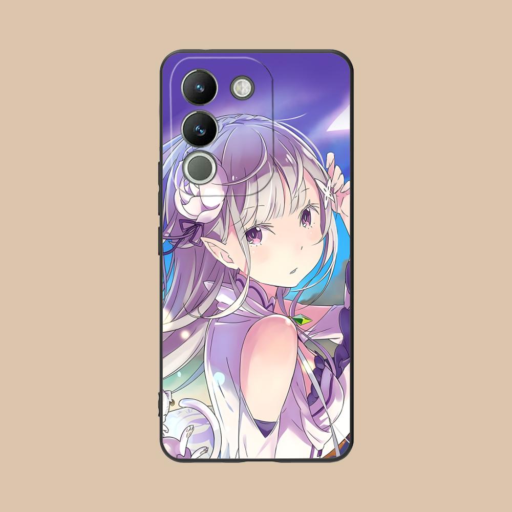 Чехол для мобильного телефона ReZero Emilia Waifu для VIVO V60 V50 V40 V30 V29 V27 V25 V23 Pro Lite 5G Цветной Печатный Чехол Красивый Роскошный