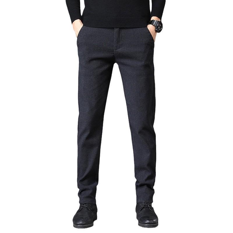 Мужские повседневные брюки осень и зима новая мода корейская версия брюки универсальные облегающие прямые брюки мужские