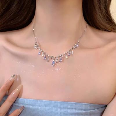 Очень красивое, изысканное ожерелье с каплями воды и бахромой от Xianxian, женственность, индивидуальность, высококачественная цепочка на ключицу, цепочка на шею.