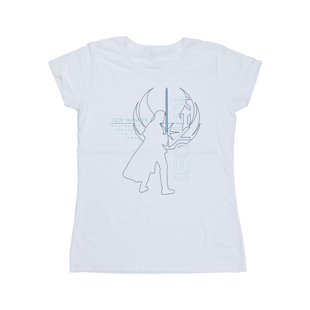 STAR WARS Женская/дамская футболка Obi-Wan Kenobi Jedi Master Balance Cotton