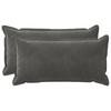 Pillow Cover 2 pcs HOUTEN Dark Grey 40 x 70 cm Velvet