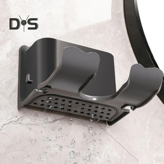 Wall Mount Hair Dryer Stand U-Shape Design Strong Load-bearing Simple Installation Universal Blow Dryer Holder with Storage Box