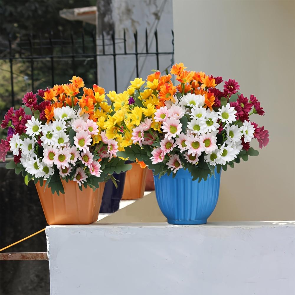 5 букетов искусственных шелковых гербер: Реалистичные искусственные букеты для улицы/дома, сада, крыльца, декора вазы для стола (многокрасочный)