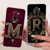 For Xiaomi Pocophone F1 Case Cover Transparent Luxury Crown A-Z Letters 2D Flat Pattern Soft Phone Case For Poco F1 M1805E10A