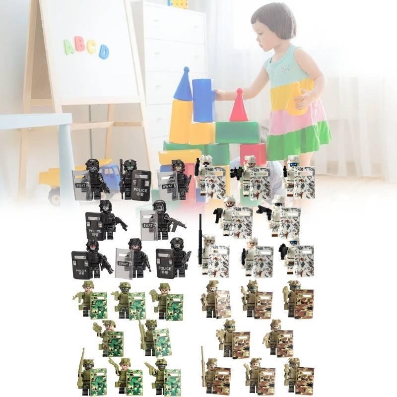 Совместимые военные фигурки, полиция, призрак, спецназ, строительные игрушки для детей