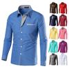 New Slim Fit Plus Size Men's Long-Sleeve Casual Korean Shirt In Stock