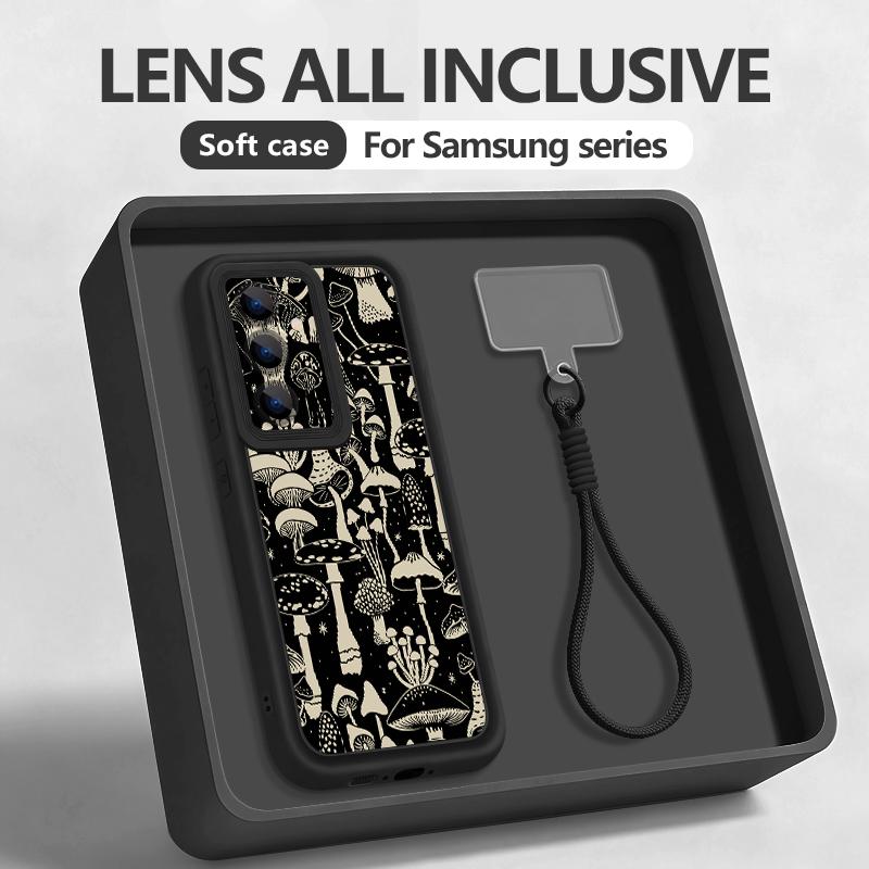 Чехол-ремешок на запястье для Samsung Galaxy S26 S24 S25 Ultra S23 S25 FE A57 A17 A37 A56 A16 A55 A54 A15 A25 A54 с принтом лотоса, ТПУ чехол