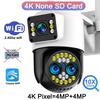4K 8MP IP камера WiFi наружная водонепроницаемая 10x зум 4G беспроводная камера Yoosee тройной объектив двойной экран голосовой цветной ночное видение CCTV