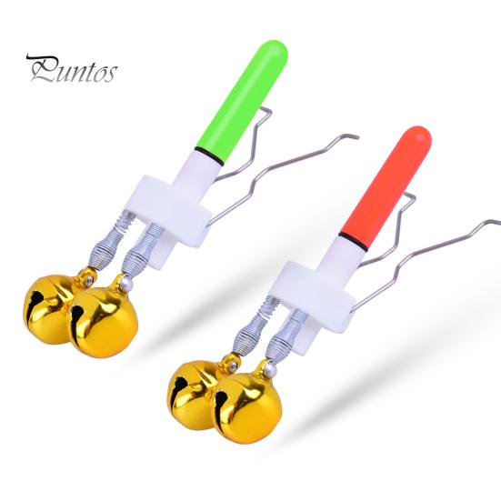 Светильник для удочки с двумя колокольчиками, светодиодный сигнализатор поклевки, ночной световой сигнализатор для удочки, датчик поклевки, рыболовные принадлежности