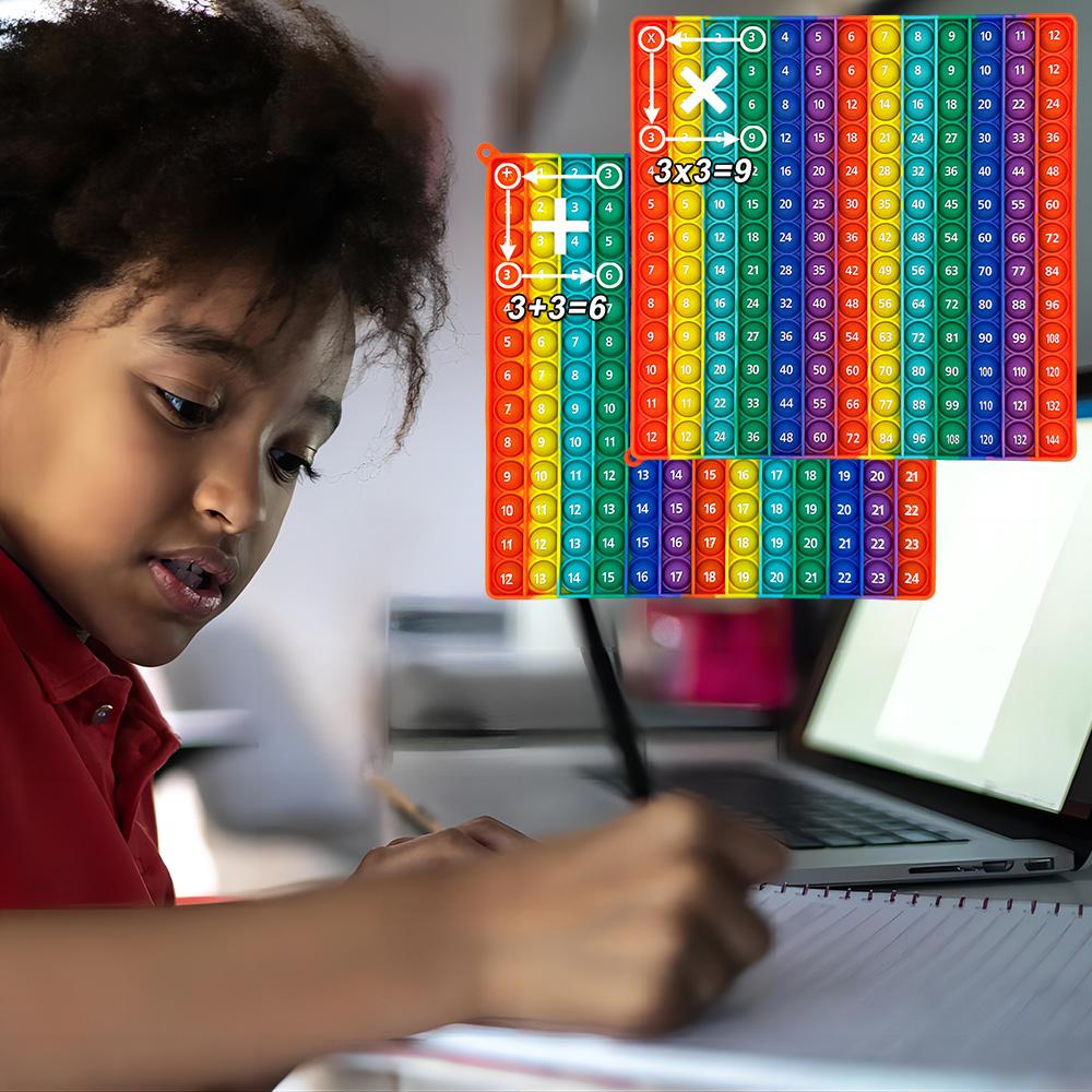 12x12 Умножение 12 + 12 Сложение Quick Push Непоседа Математические игры Поп-игрушки Силиконовые Радужные математические обучающие развивающие игрушки для детей