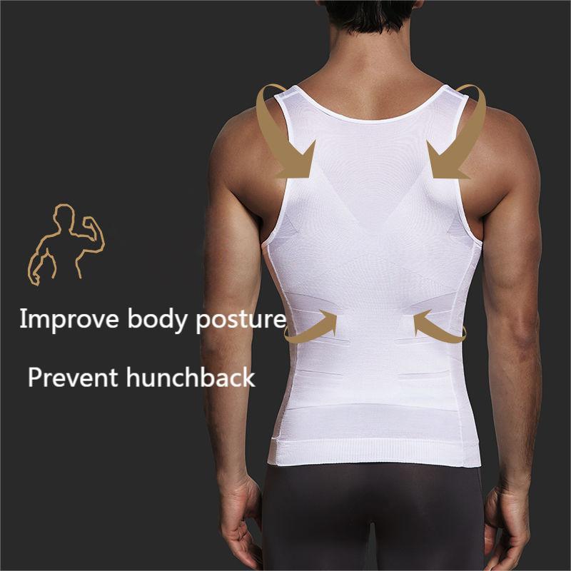 Men Corset Body Slimming Tummy Shaper Running Vest Belly Waist Girdle Shirt Black Shapewear Underwear Waist Shirts Running Vest