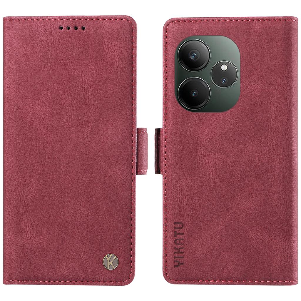 Для Realme GT 6 5G Чехол из ПУ кожи Чехол для телефона с держателем для карт Боковые магнитные застежки