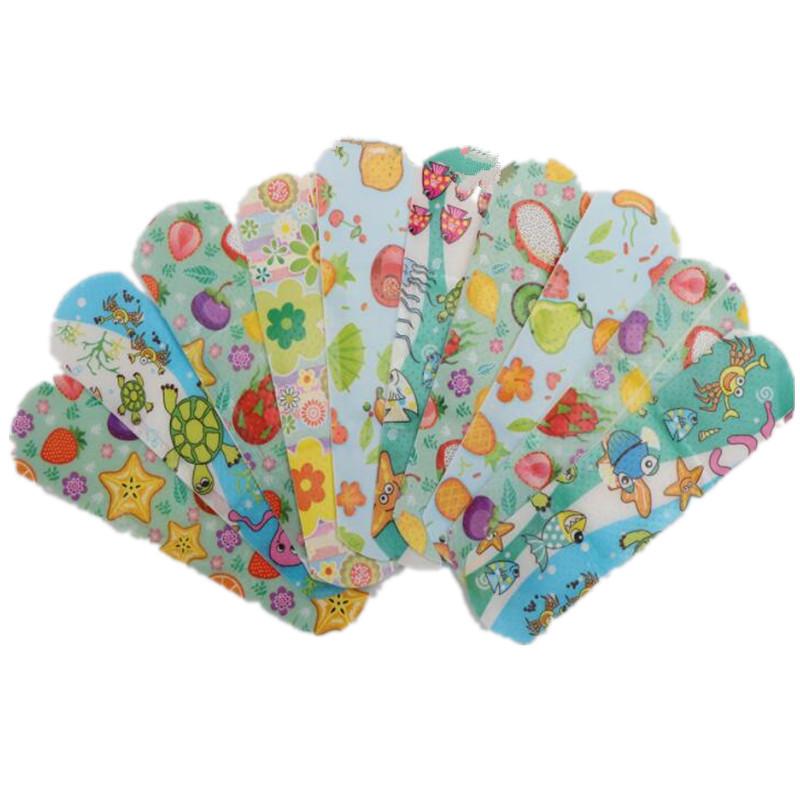 100pcs/bag Cartoon Ocean Fish Skin Patches Adhesive Bandage for Children Baby Breathable Band Aid Wound Dressing Patch Taping
