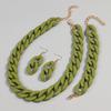 Acrylic Chunky Chain Necklace for Women Bohemain Chains Choker Earrings Bracelet Jewelry Set