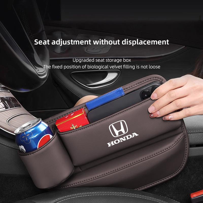 CLSGX1 Multifunction Leather Storage Box Car Seat Gap Organizer Cup Holder For Honda Civic Fit Accord City Vezel CR-V S660 Odyssey HR-V