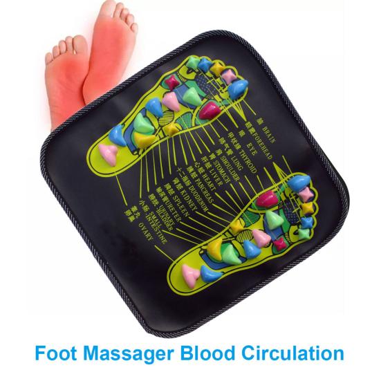 Массажный коврик для рефлексотерапии стоп, снятие боли в ногах, расслабление мышц, для детей и взрослых, противоскользящий складной акупрессурный коврик, портативный инструмент для массажа при ходьбе по камням