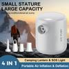 Outdoor Camping Quick Inflation Deflation Cordless Portable Air Pump with LED Light Mini Air Compressor Rechargeable 4KPa 4 Outlet Nozzle