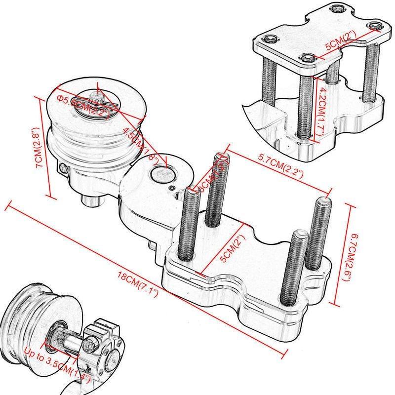 Portable Motorcycle Aluminum Adjuster Chain Tensioner Bolt On Roller Tool
