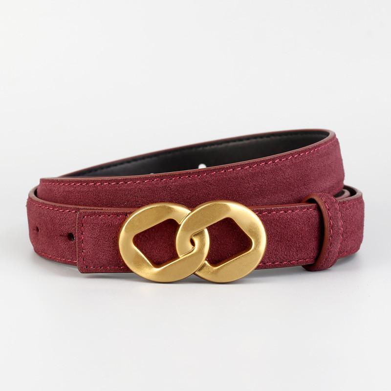 Genuine Twolayer Leather Belt For Women With Pin Buckle And Versatile Fashion Accessory