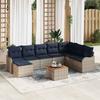 Garden Sofa Set 9 Pieces Gray Poly Rattan