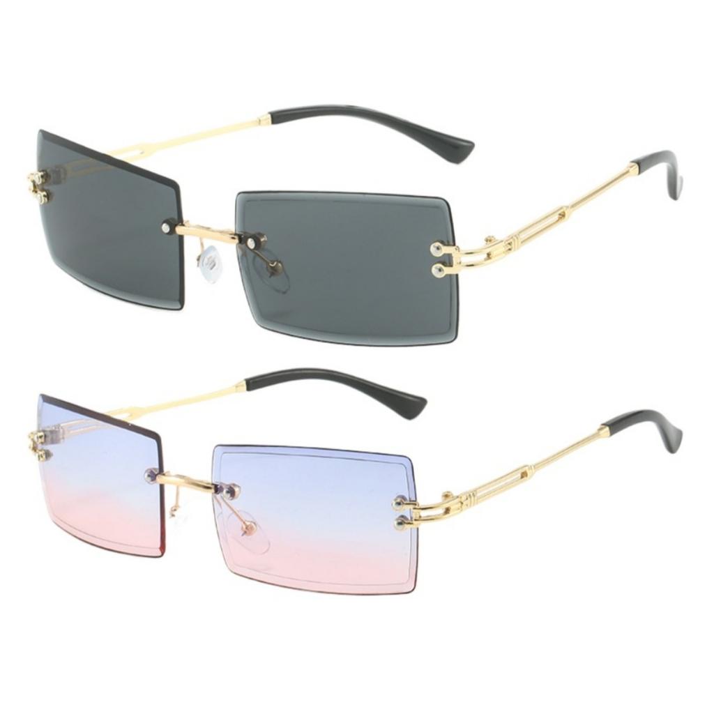 Солнцезащитные очки без оправы с градиентными линзами для мужчин и женщин, пляжные очки с защитой UV400