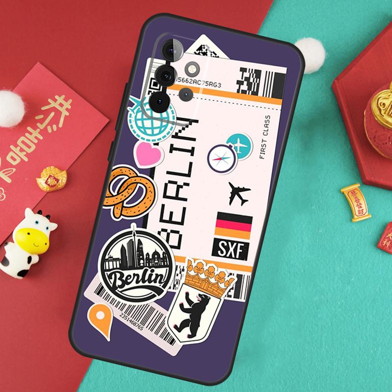 Дорожный посадочный талон Чехол Tokyo для Samsung Galaxy A35 A55 A25 A15 A51 A71 A12 A32 A52 A13 A33 A53 A14 A34 A54