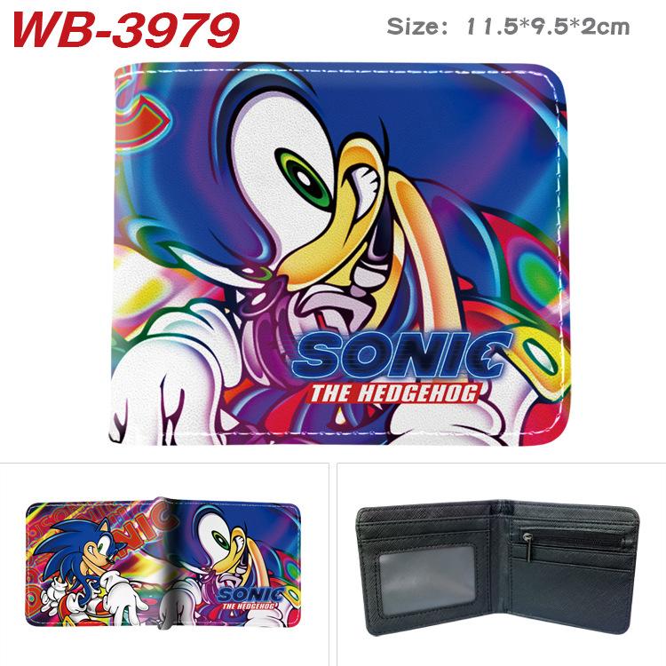 Sonic The Hedgehog Wallet Short Bi-fold Card Holder Colorful Cartoon Anime Coin Purse 1pcs