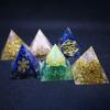 Stunning Orgonite Pyramid Featuring Vibrant Natural Crystal Macadam For Reiki Healing