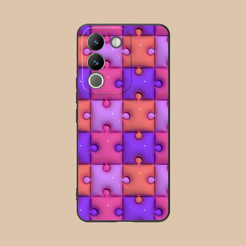Текстурный чехол-пазл для мобильного телефона VIVO Y77 76 75 74 73 72 58 56 55 51 50 38 36 Y19 Y18 Y03 Y01 5G Печатная крышка