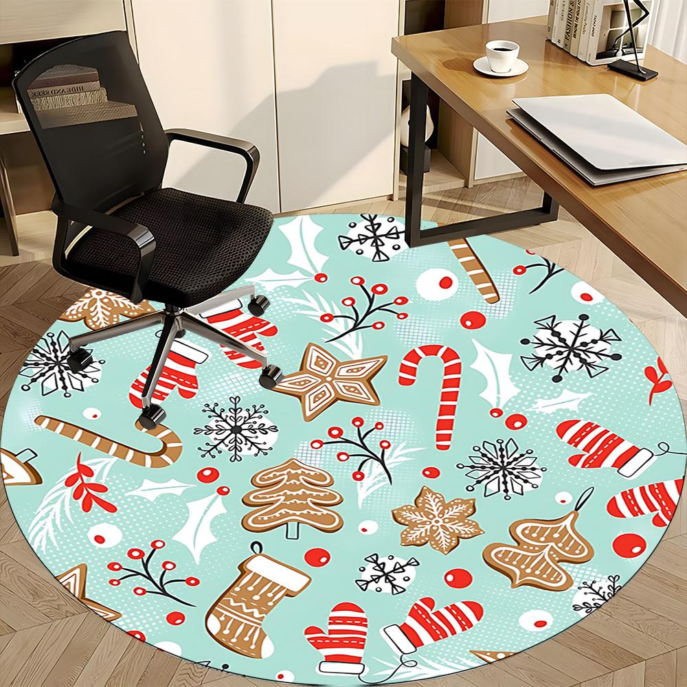 1pc Christmas Ornaments Chair Carpet for Office, Non-slip, Soft and Durable Office Rug for  Decoration, Perfect for Office yy251229157