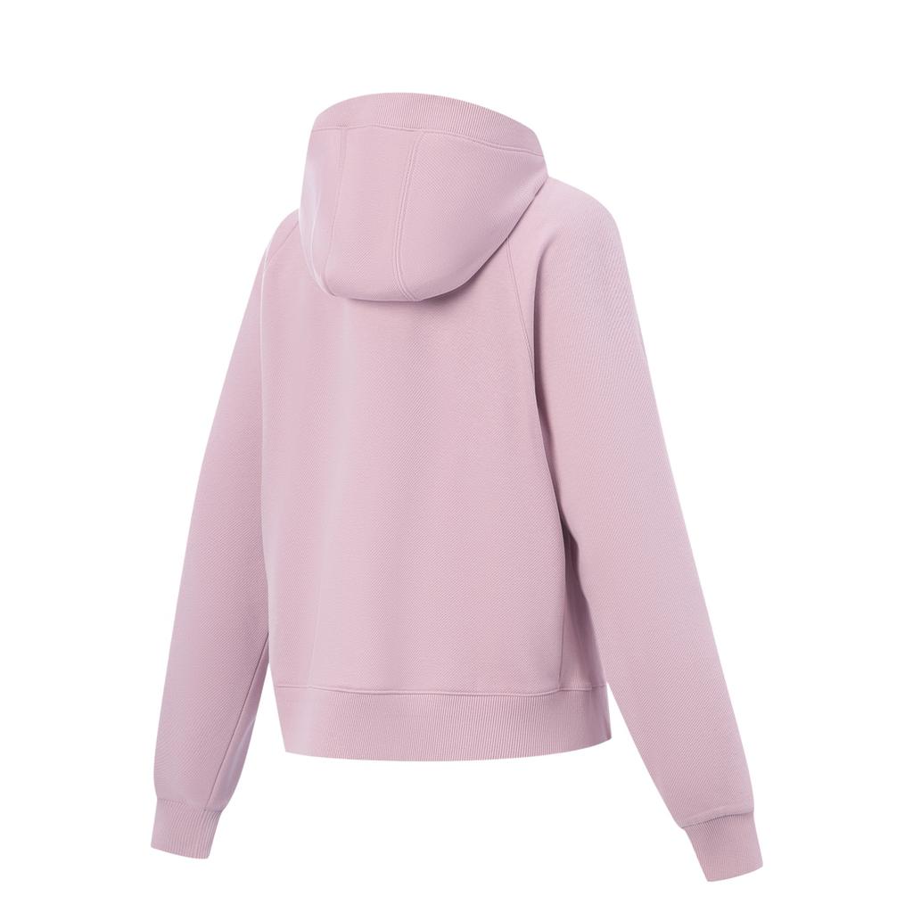 Li Ning Fitness Series Fleece Warm Loose Hooded Sports Casual Long Sleeve Sweatshirt Women Sweatshirt AWDV944-5