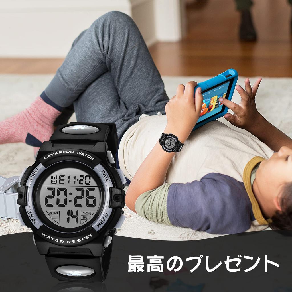 Детские спортивные водонепроницаемые водонепроницаемые 50 светодиодов День входа в школу День рождения Инструкция по эксплуатации в комплекте Детские часы, цифровые, для мальчиков